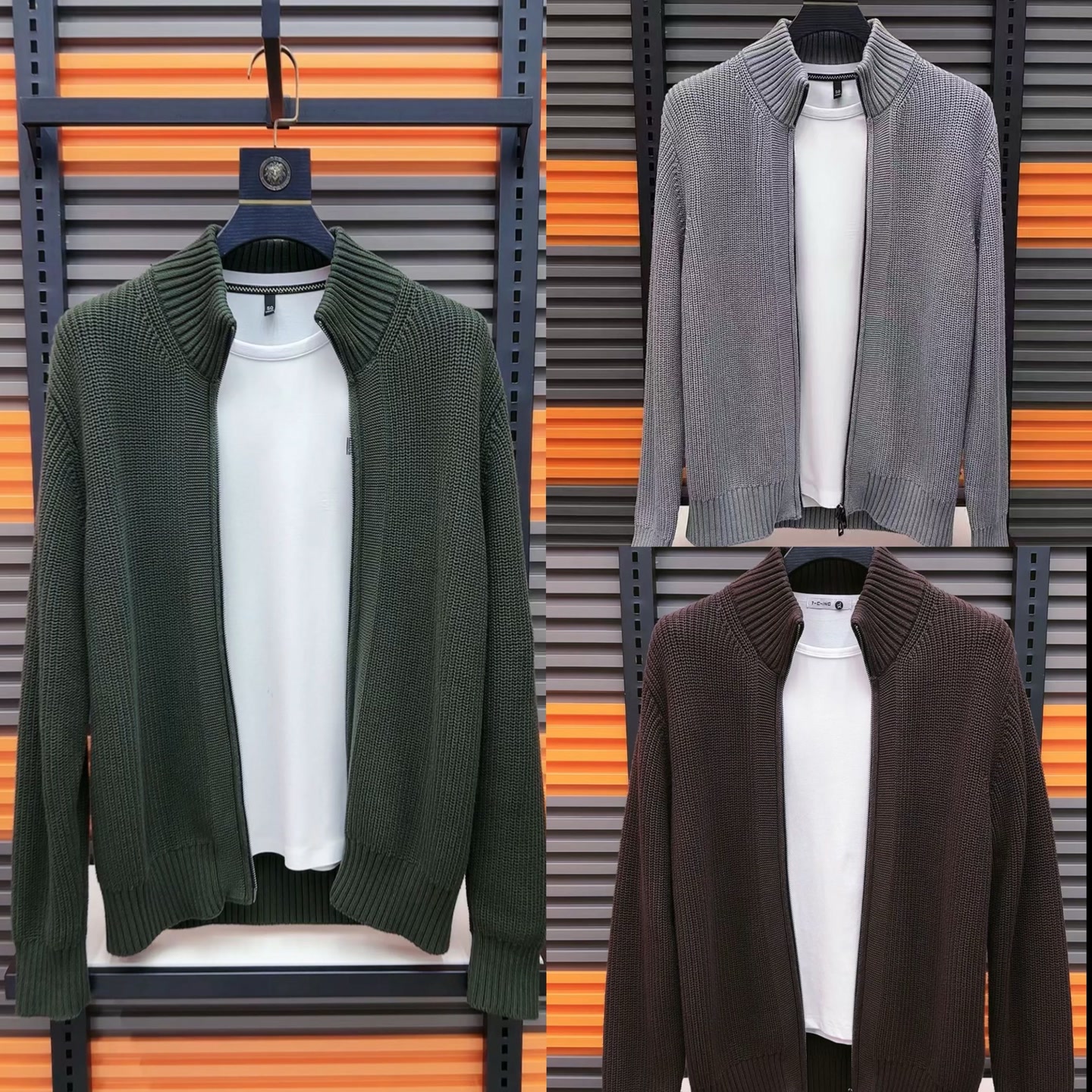 秋冬高档精纺重磅轻奢休闲韩版针织开衫6650