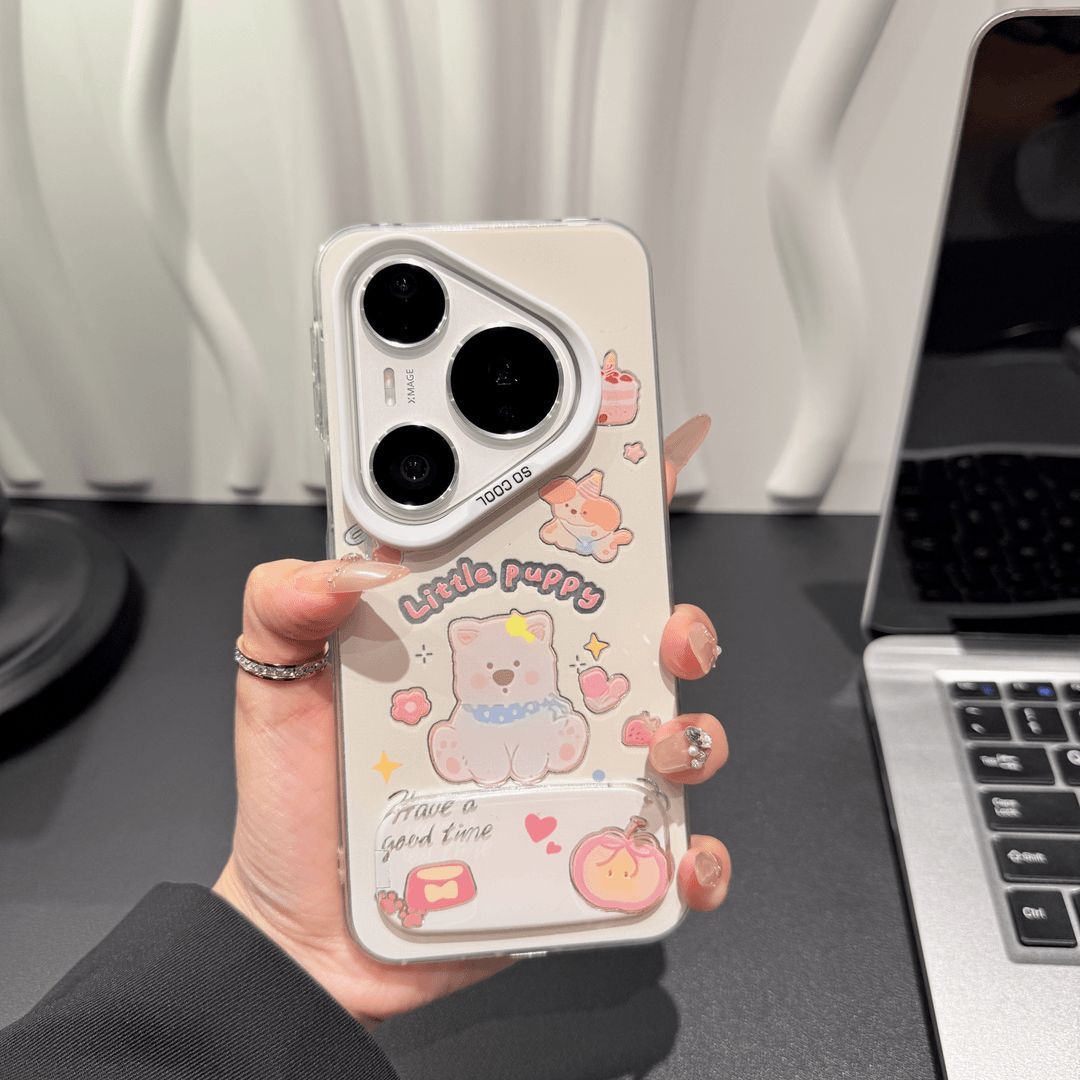 英文西高地适用于15PROMAX手机壳iPhone16镜子支架14文艺13硬