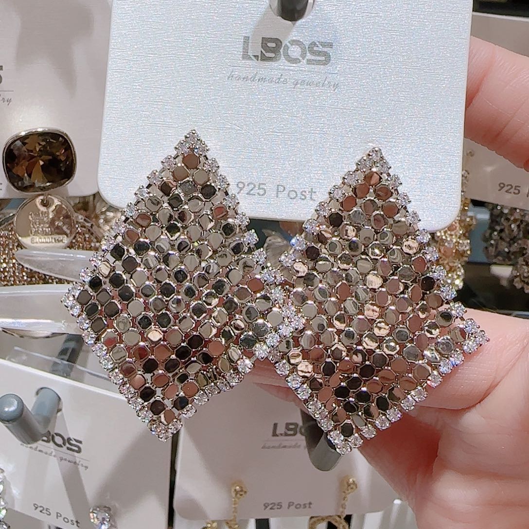 锆石铜合金925银耳环