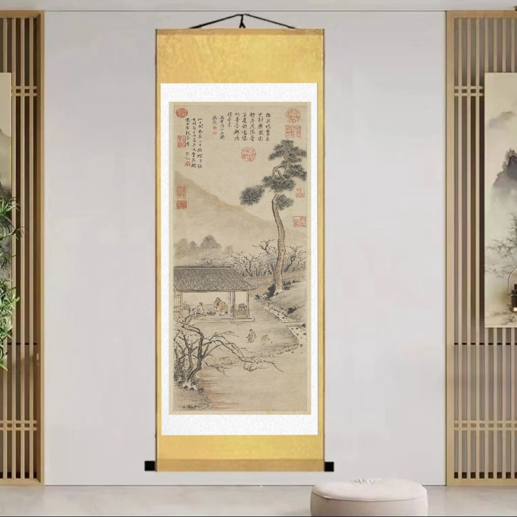 《开春报喜图》明*顾正谊200*72CM竖幅高清复刻国画