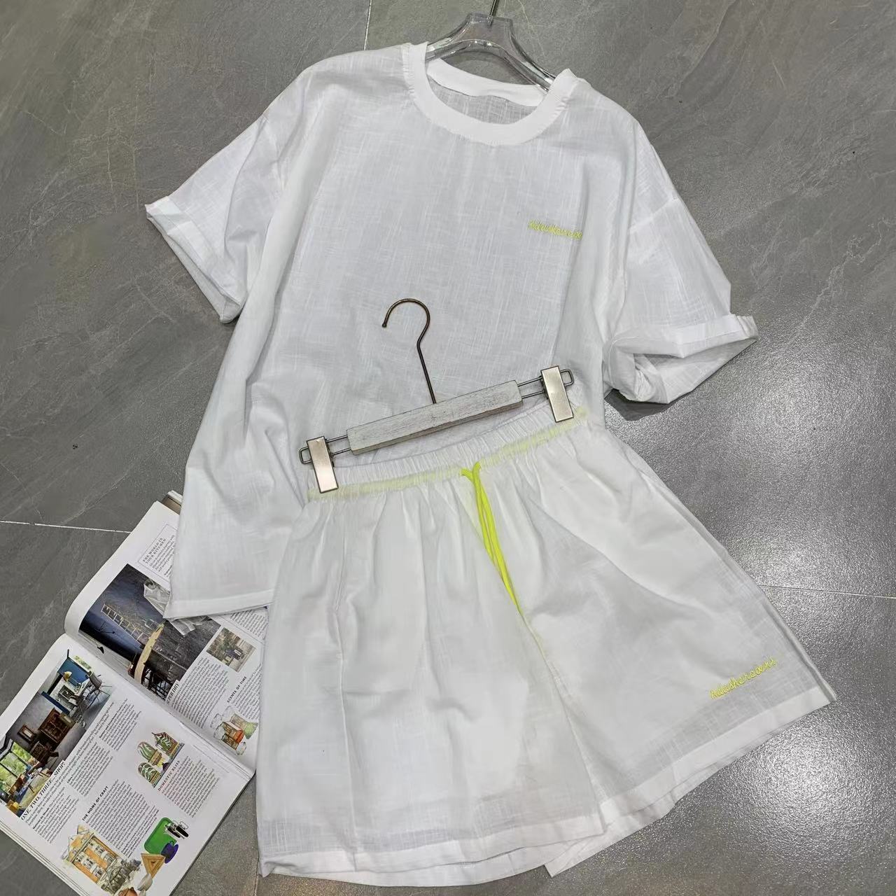 Z.X 字母刺绣欧货时尚麻料套装 3230（C4）