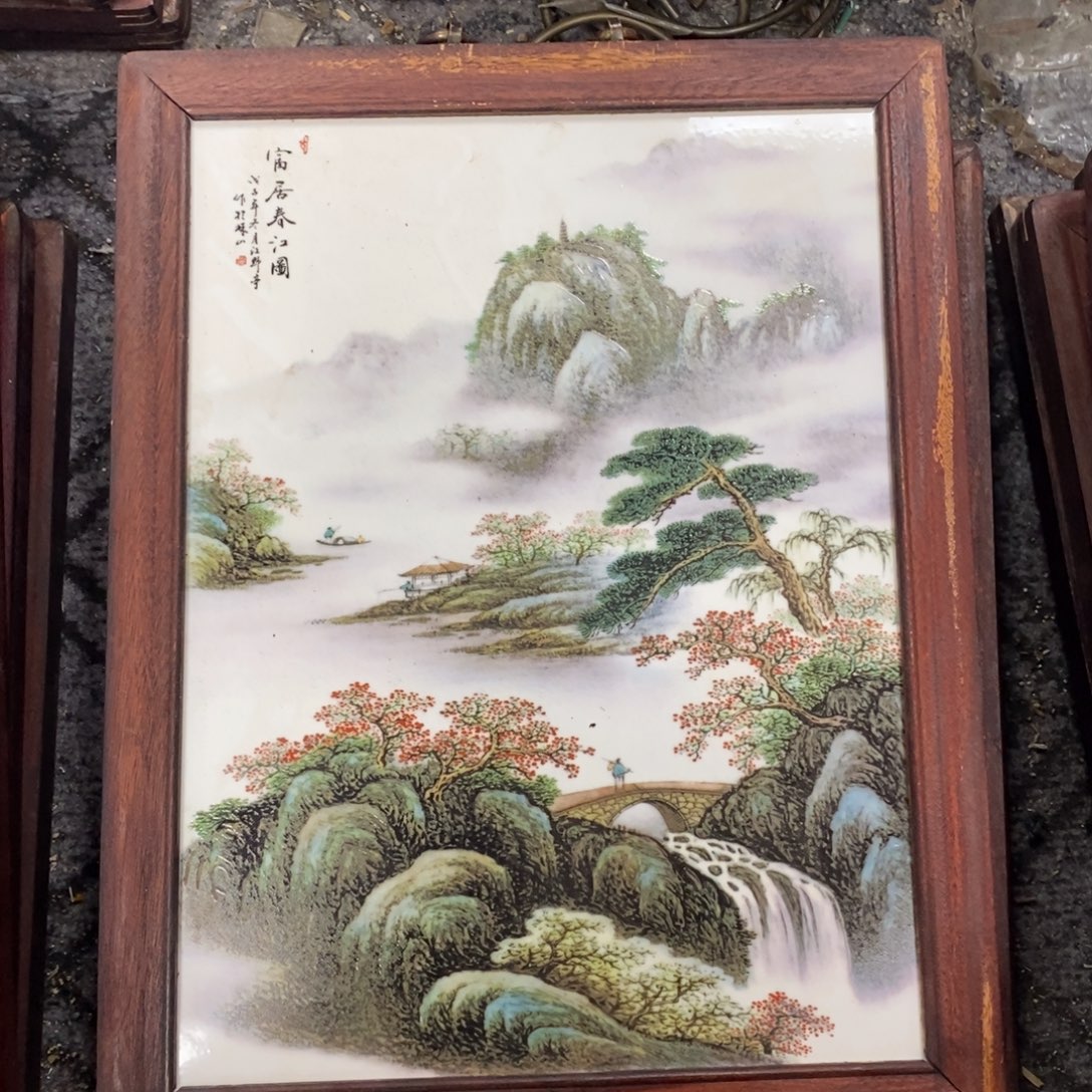 瓷37*28*1景德镇瓷板画柴窑烧制
