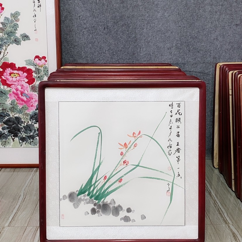 【闪购商品】国画书画作品带框65×65厘米