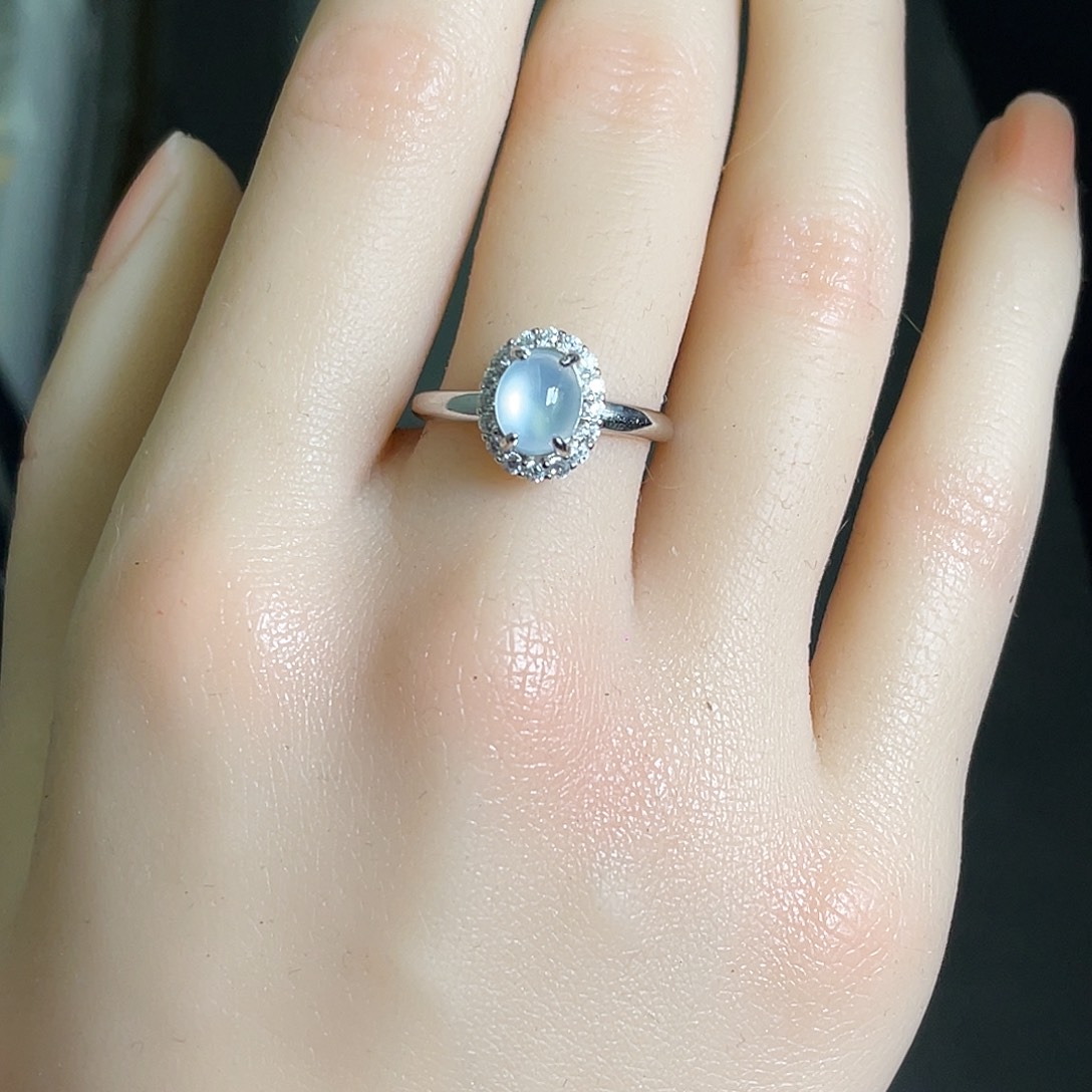 翡翠银S925镶嵌戒指