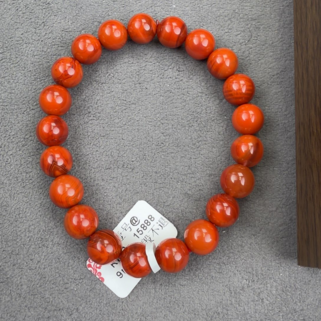 南红玛瑙未镶嵌手链9MM