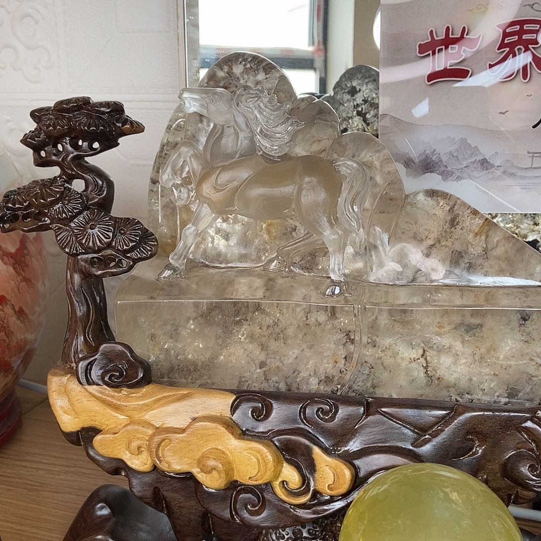 水晶套链未镶嵌水晶摆件