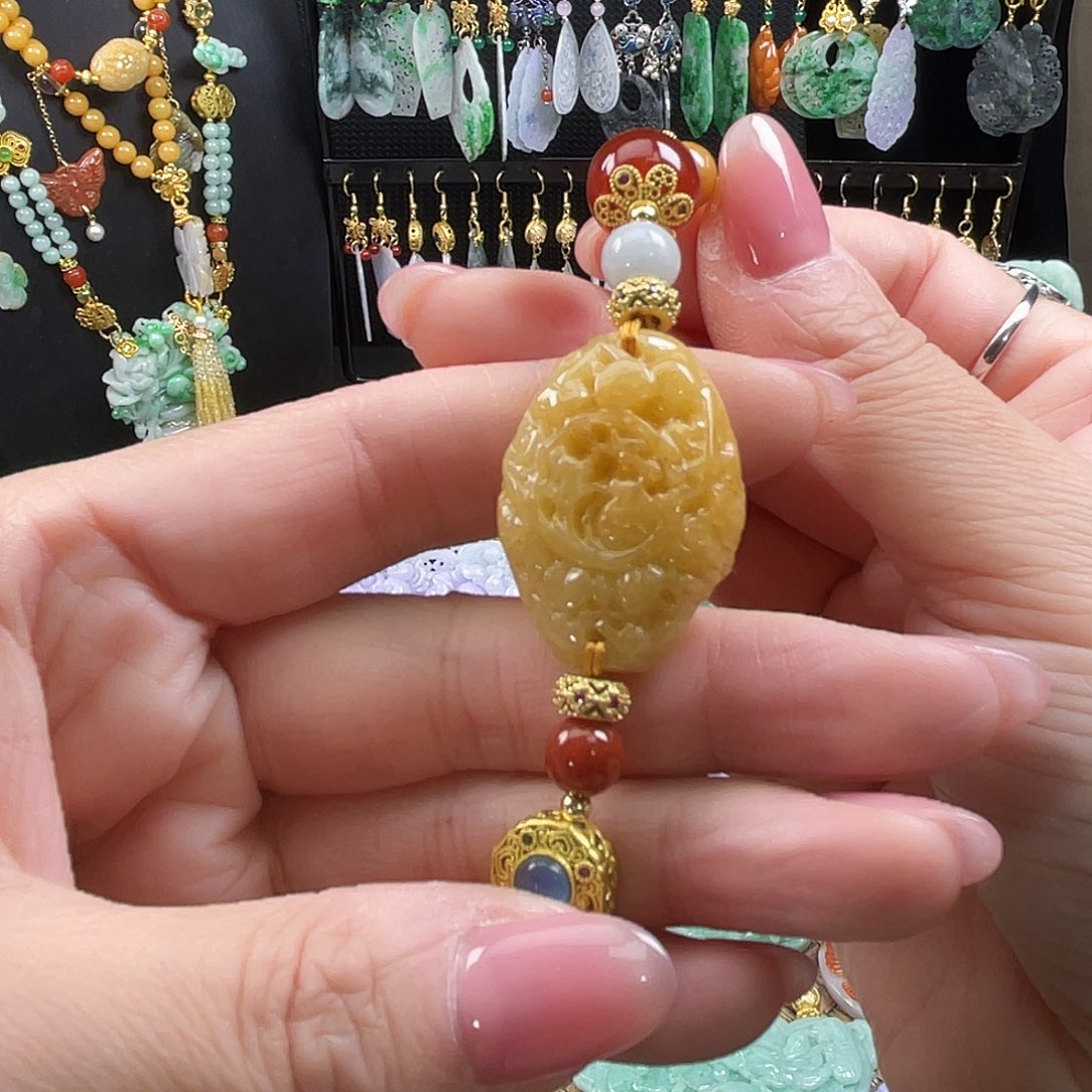 翡翠未镶嵌颈饰代编织