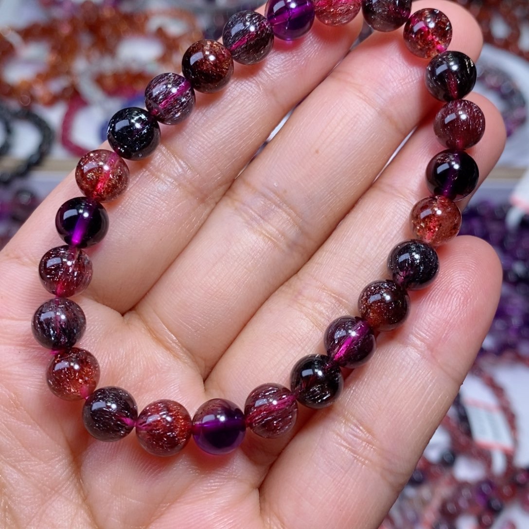 水晶手串未镶嵌晔*黑加仑