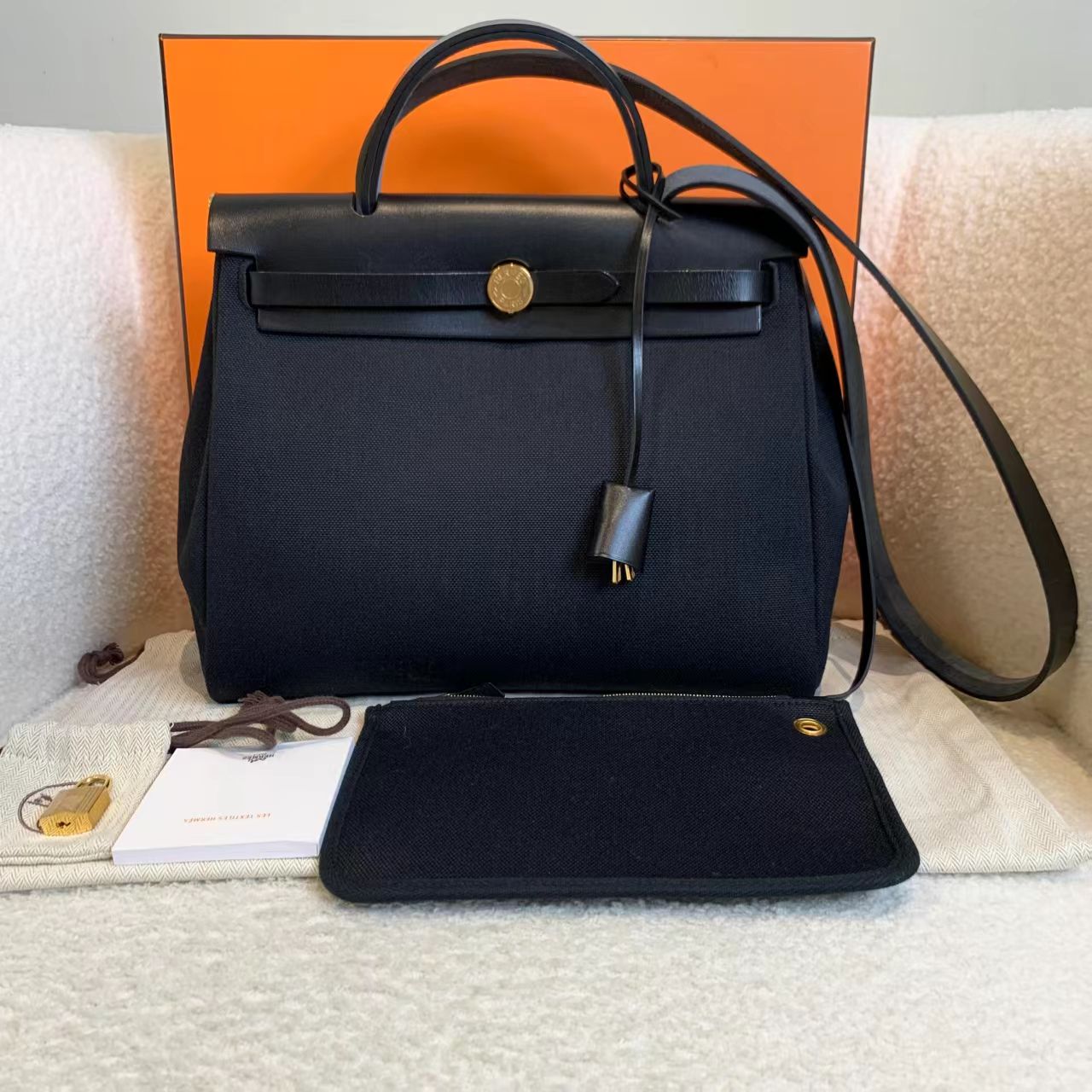 99新 Hermes/爱马仕 壹臻/黑金herbag31 B刻 87852792