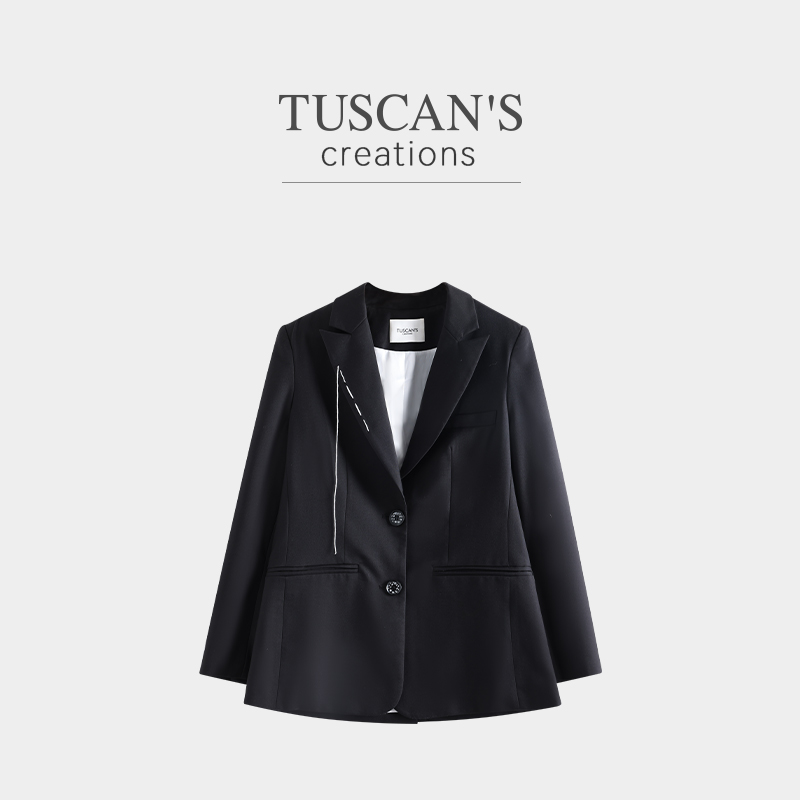 TUSCAN'S CREATIONS简约女西装外套极简风西装法式设计感时代双鱼