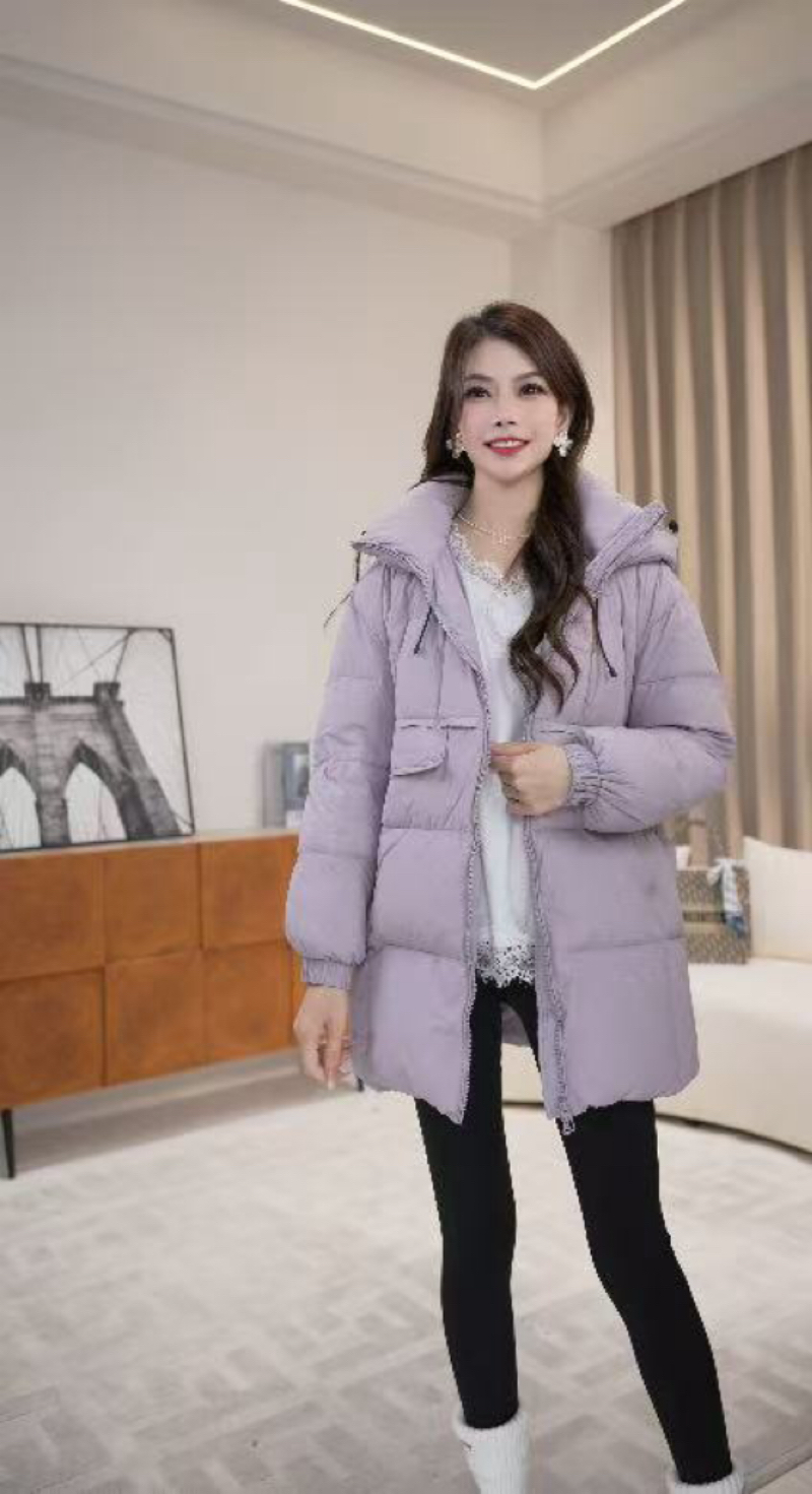 2025冬季新款羽绒服女中长款宽松遮肉白鸭绒保暖百搭外套