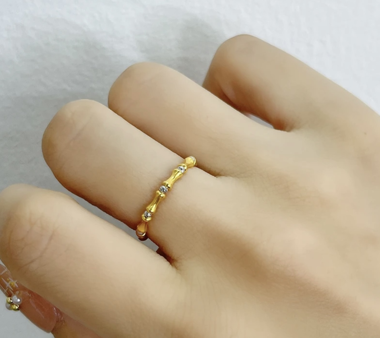 18K金竹节弹力jie 配件