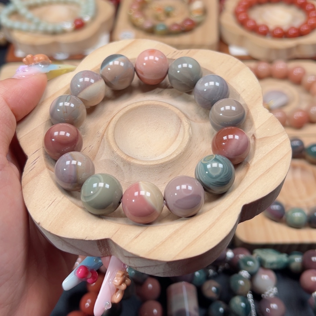 天***清未镶嵌手链石英质玉4