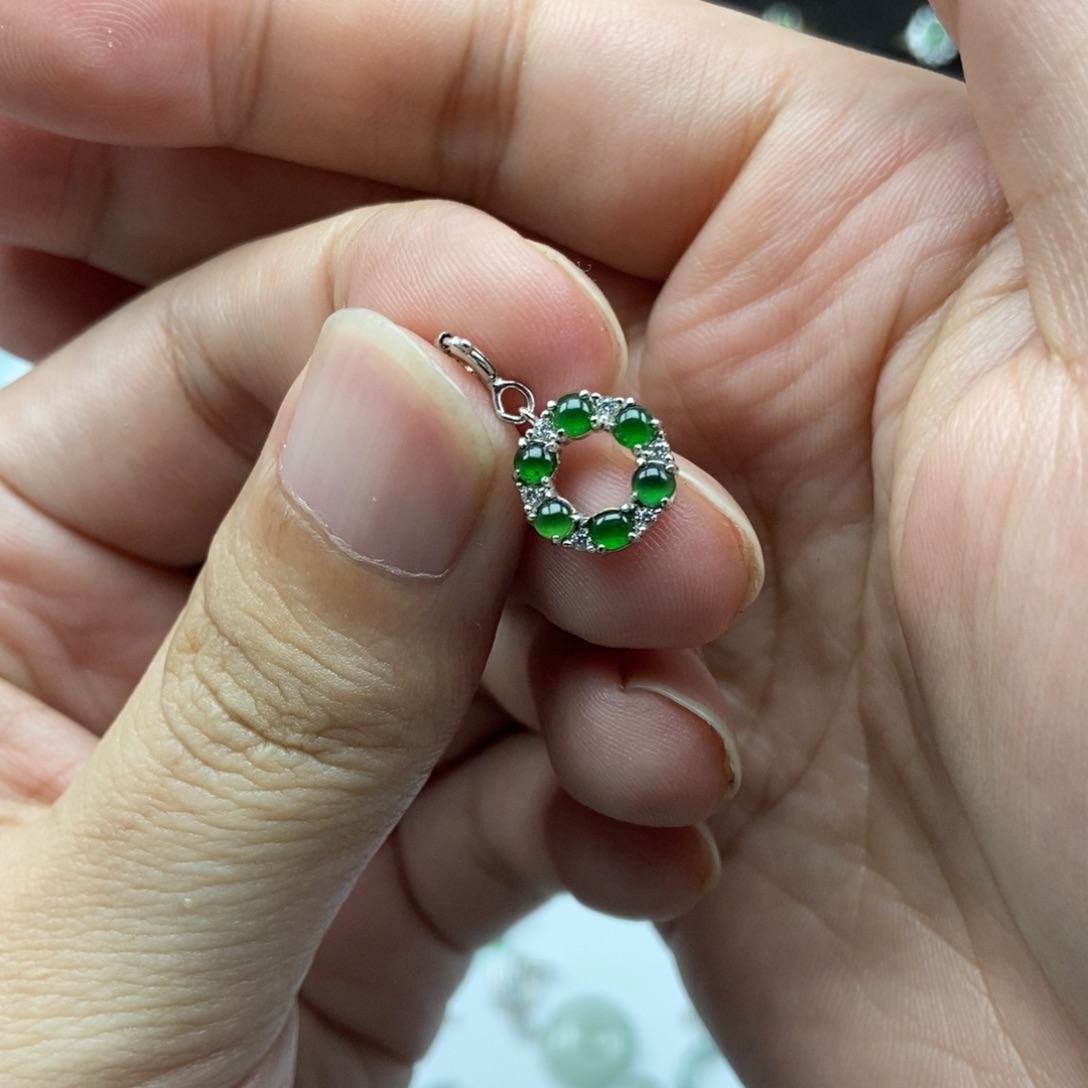 翡翠银S925镶嵌颈饰