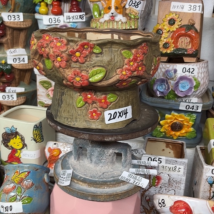 粗陶材质多肉花盆