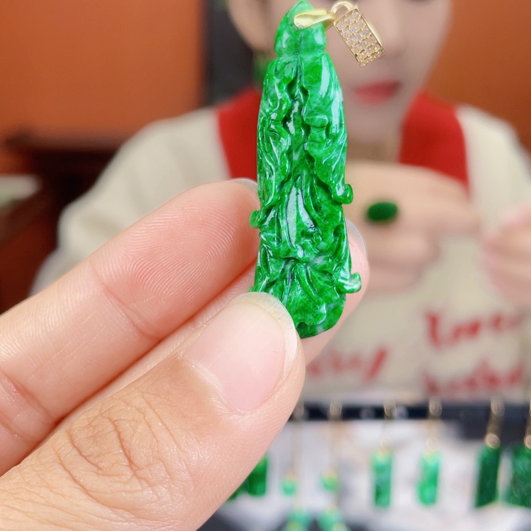 翡翠未镶嵌耳饰饰品