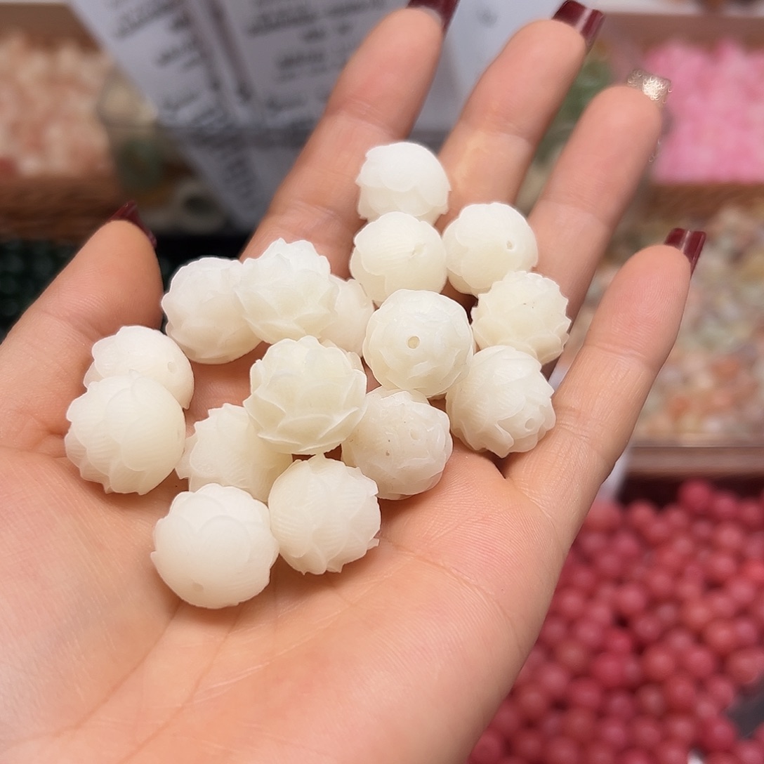 手串菩提根/象牙果瑕疵15白莲花20颗裂
