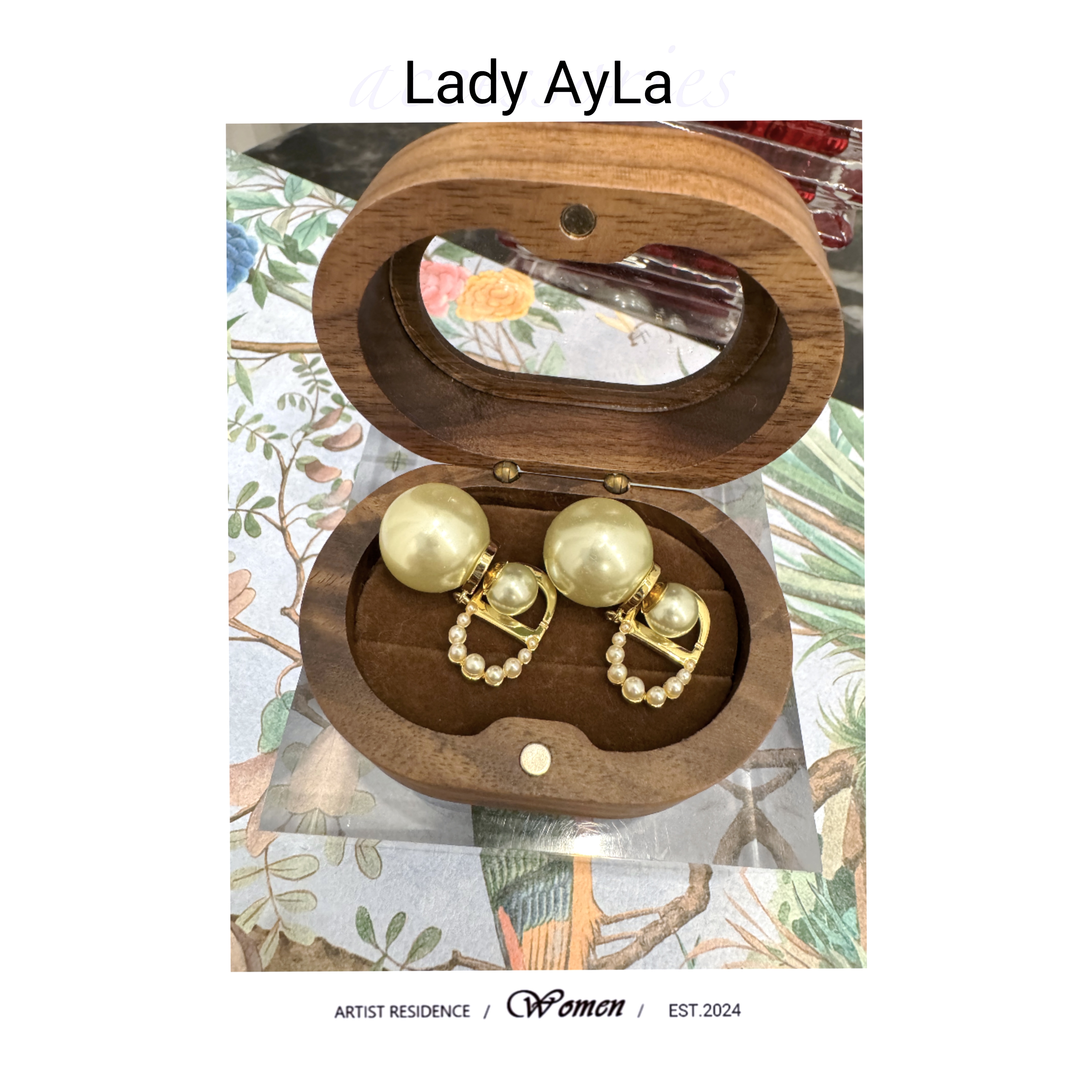 铜合金合成锆石耳饰 CD珠珠轻奢时尚耳钉AL325