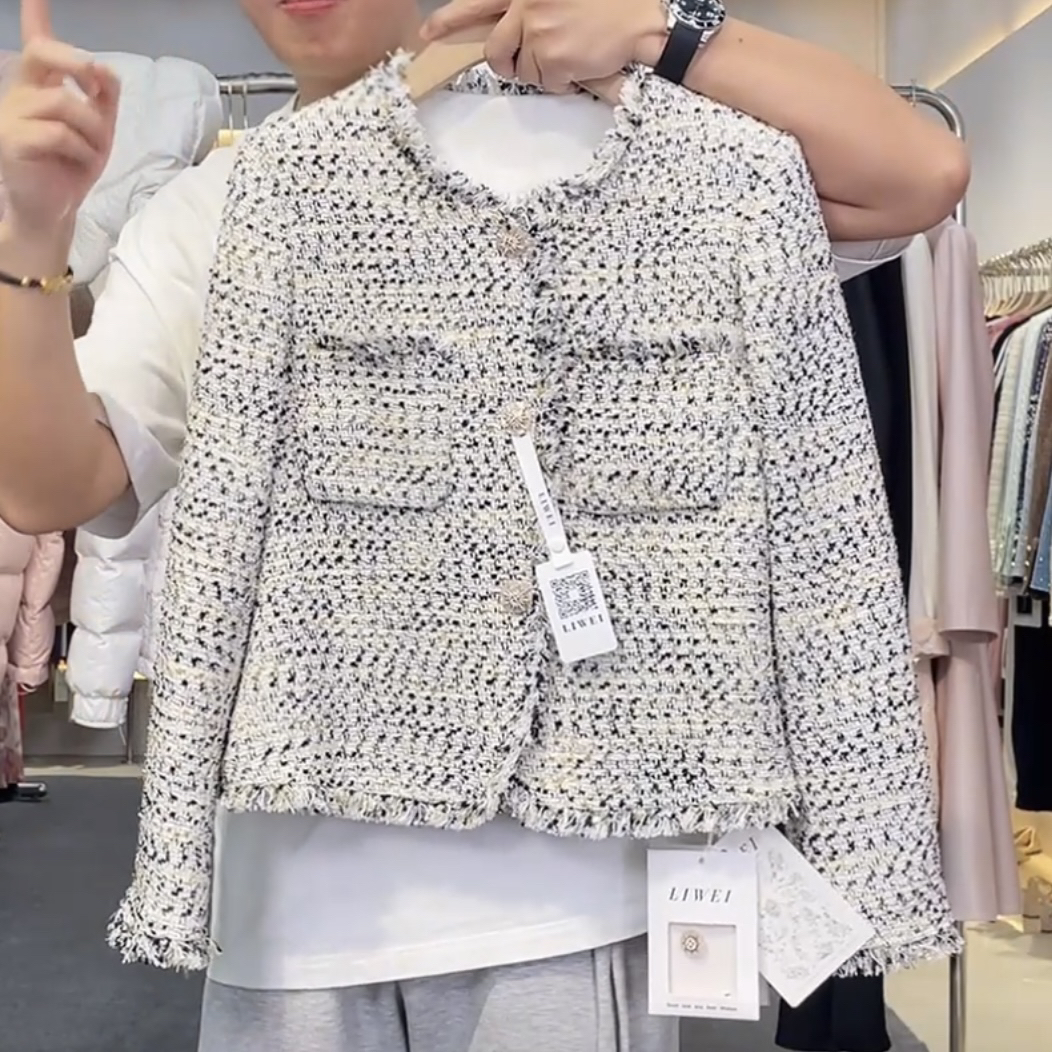 南油秋冬加厚多股纱线精织小香风气质短外套XF43