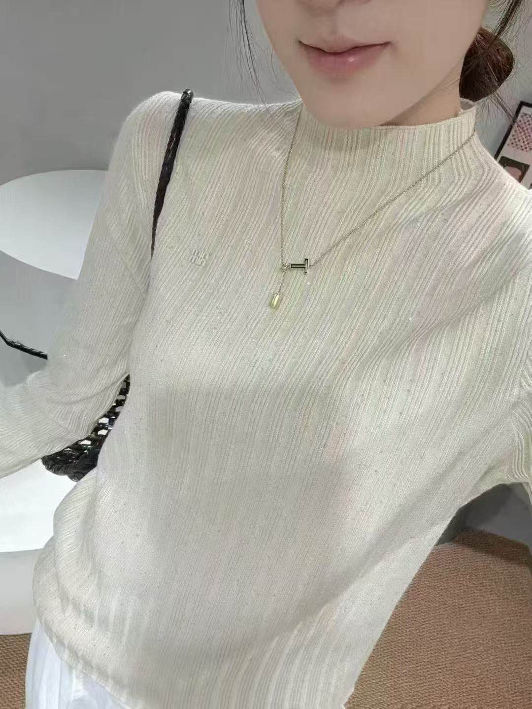 修身时尚女立领衫上衣毛针织衫针织厚款长袖抗皱