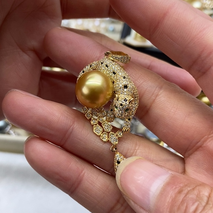 海水珍珠吊坠(不含链)银S925镶嵌