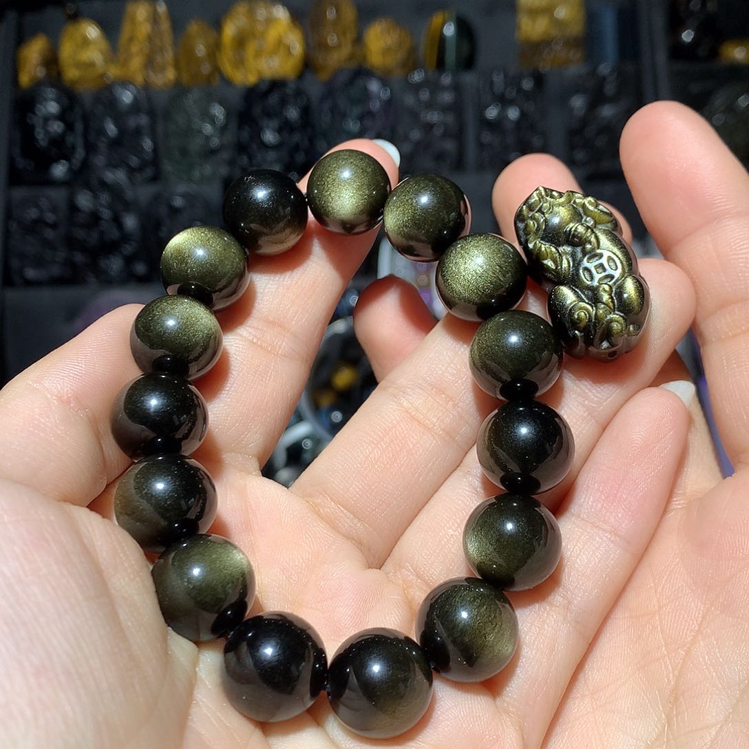 黑曜岩手链未镶嵌蒲***※定制