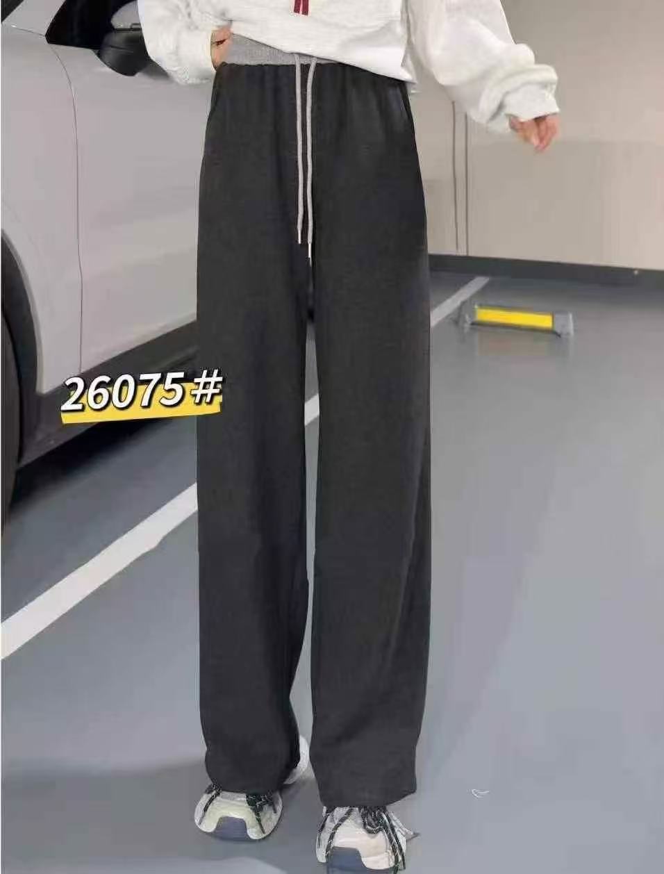 26075新款糯米洋绒加厚保暖直筒裤