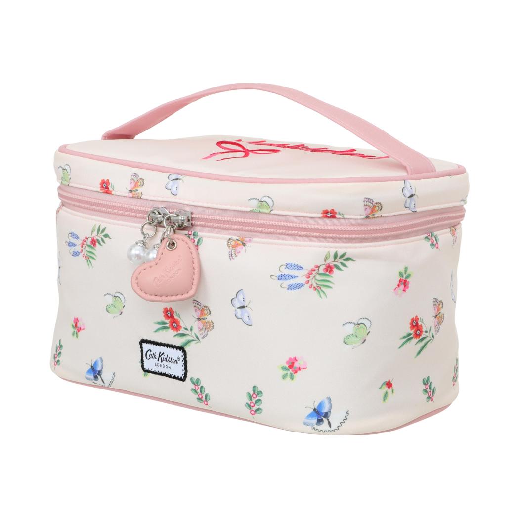 【名创优品XCath Kidston联名】花园工坊系列粉蝶心语手提化妆包