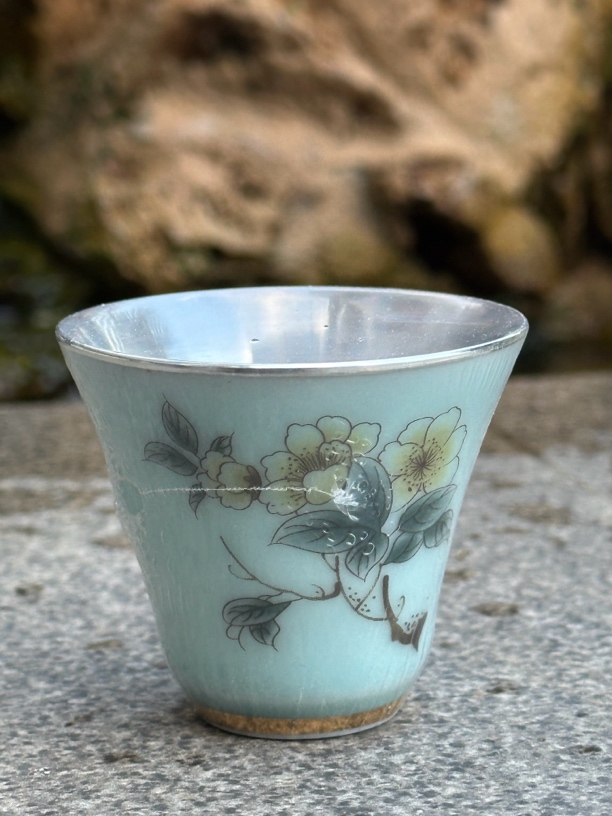 喜公公 足银清雅瓷包银杯青花色 主人杯