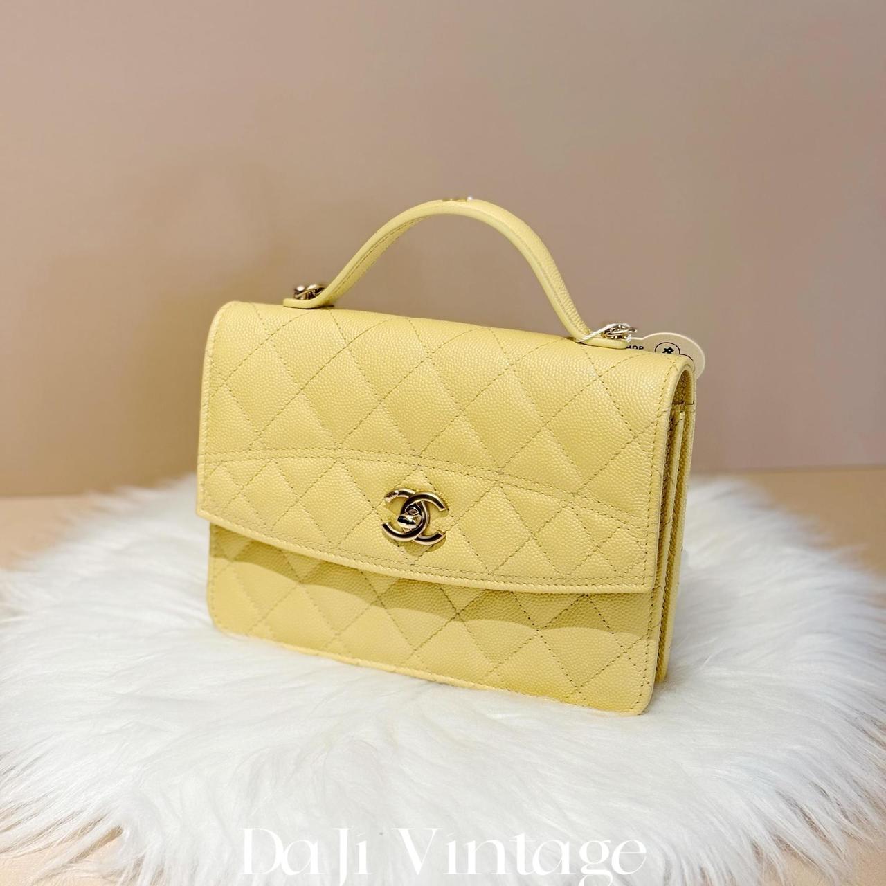 95新 Chanel/香奈儿 大吉中古/Chanel香奈儿25C小鸡黄woc双肩包