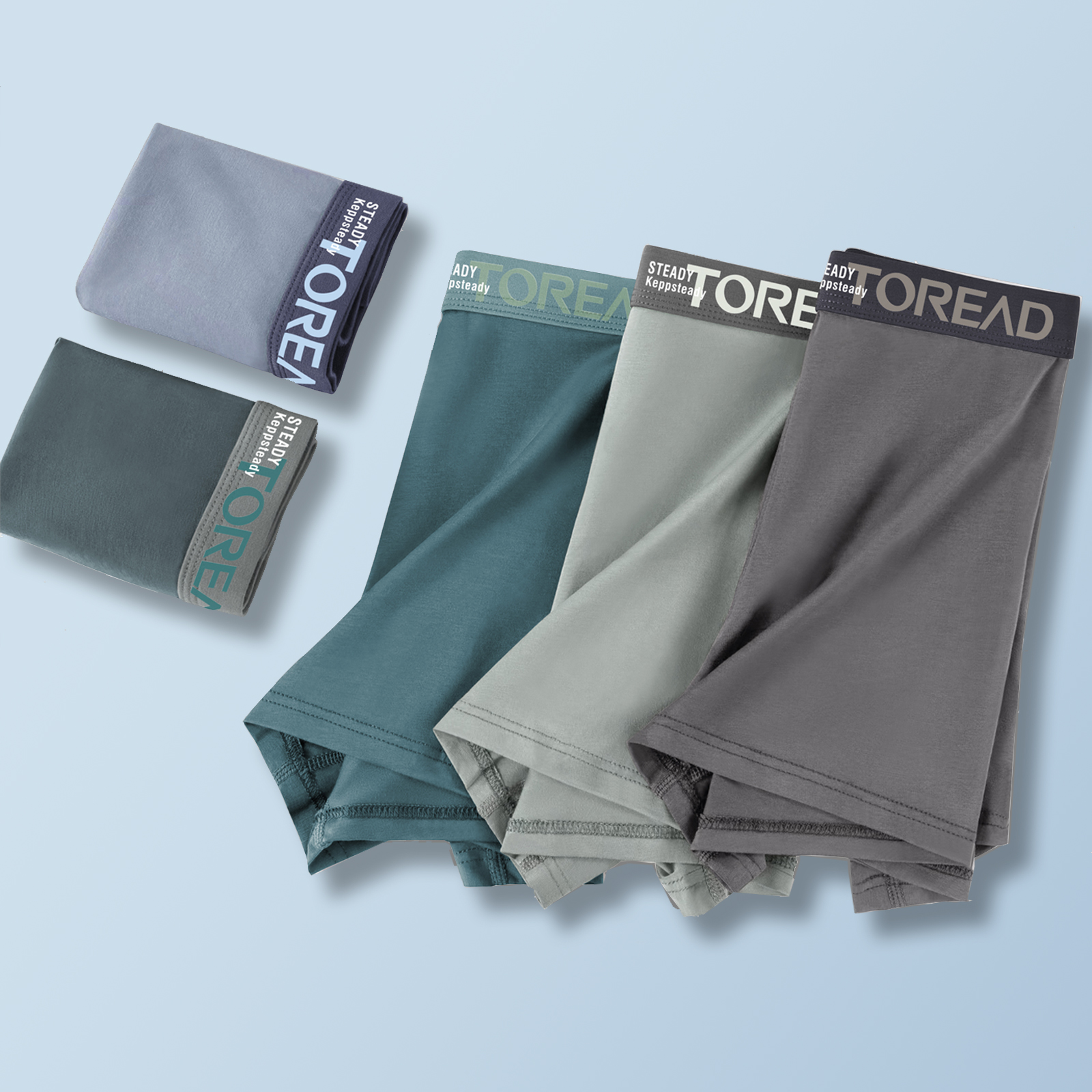 纯色抗菌男士内裤100%纯棉男款四角裤男生平角短裤头裤衩2026新款