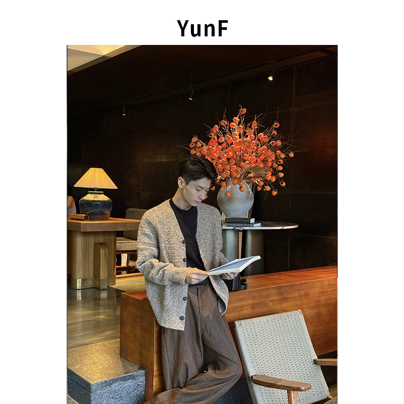  YunF 25A/W 「重磅 混色款」秋季复古针织排扣慵懒百搭开衫外套