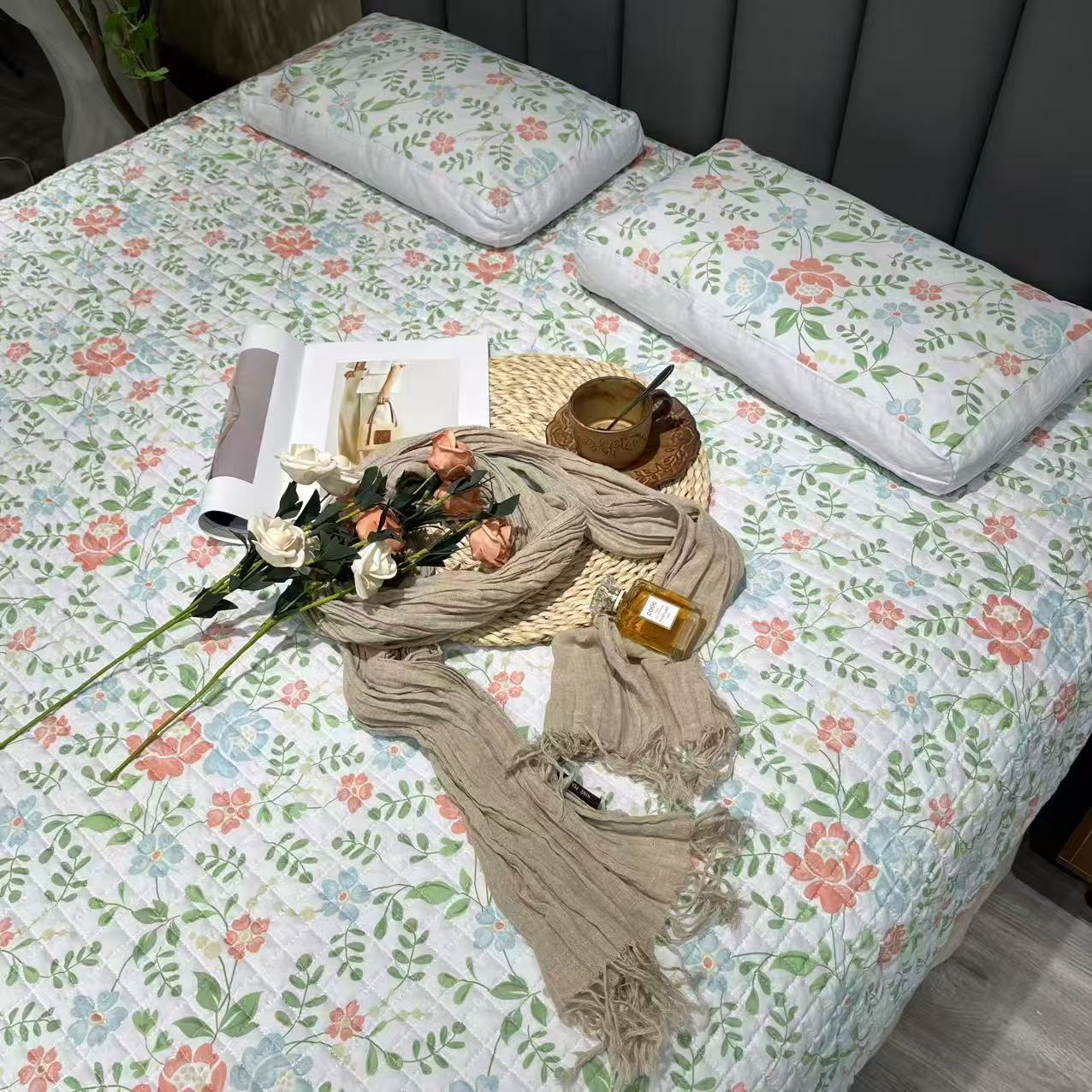 木汀家-冬夏两用数码印花汉麻床盖 a版汉麻b版全棉