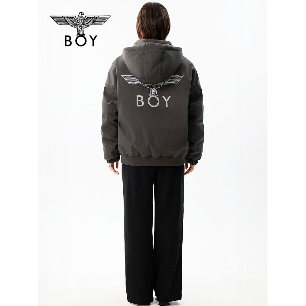BOY LONDON冬季短款轻薄情侣羽绒服防水连帽拉链外套90绒N28905