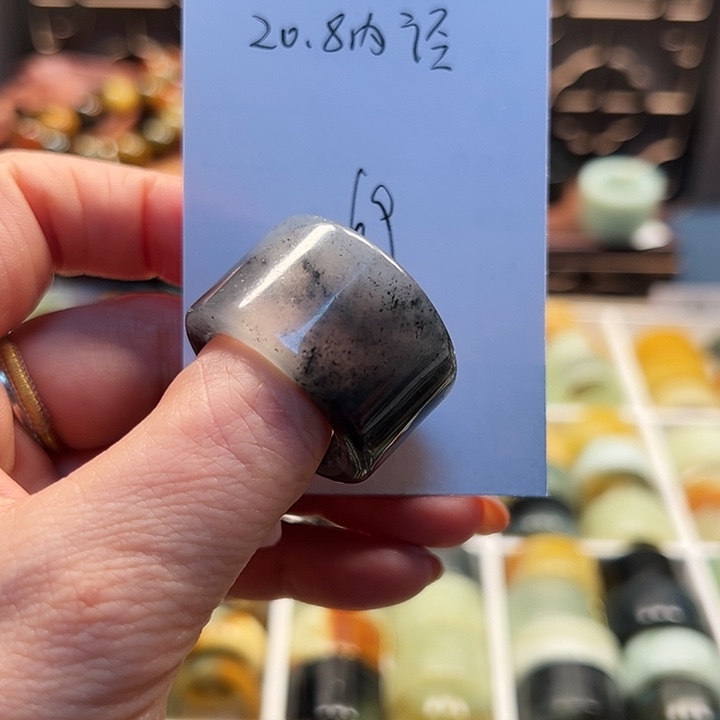 蛇纹石玉戒指未镶嵌20.8内径25号