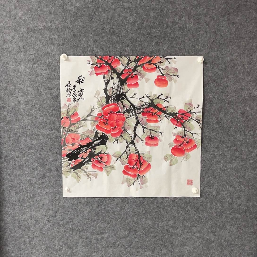 国画捡漏四尺斗方画芯 
