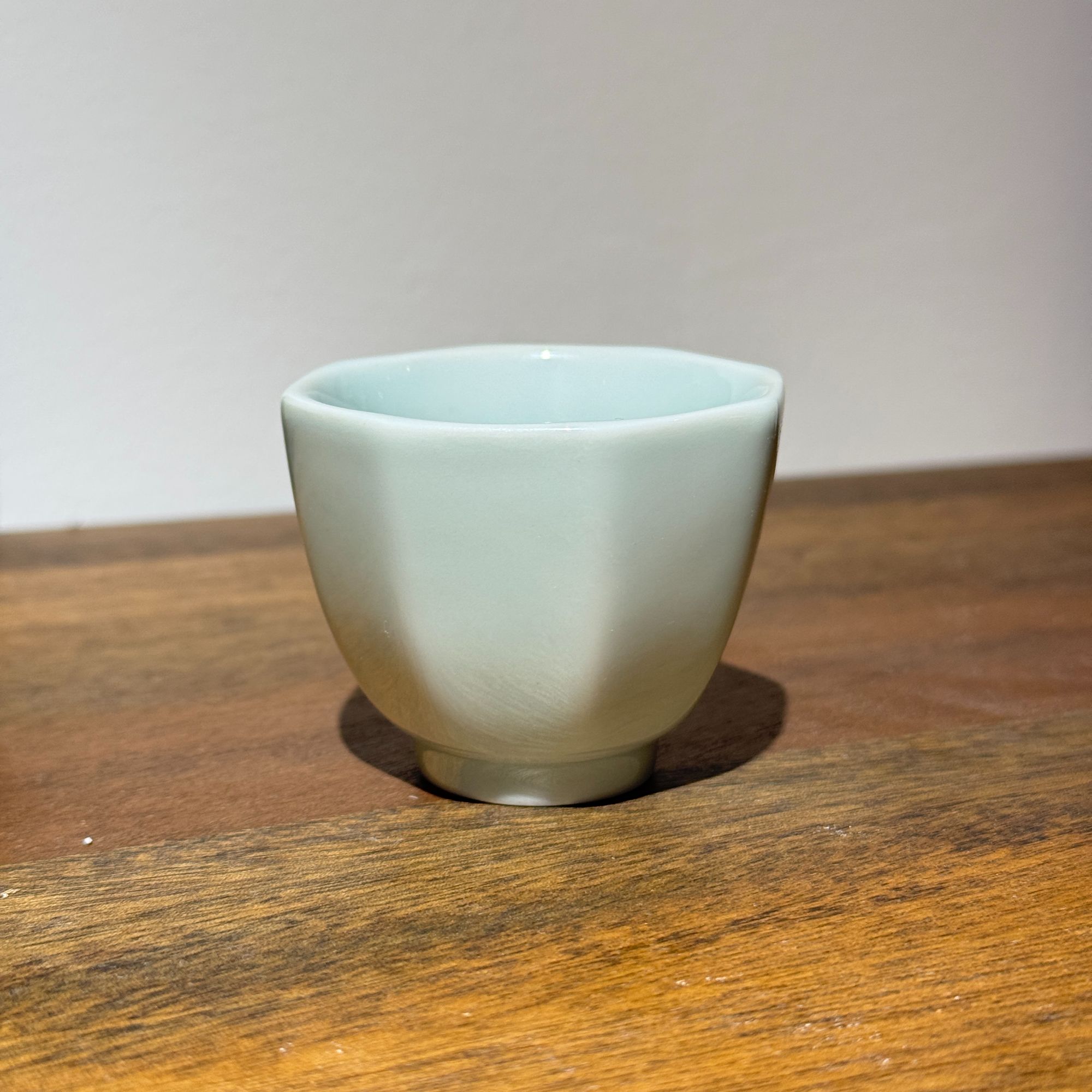 【长安知己】中国非遗耀州窑青瓷茶杯酒杯主人杯天青八面八棱杯50ml