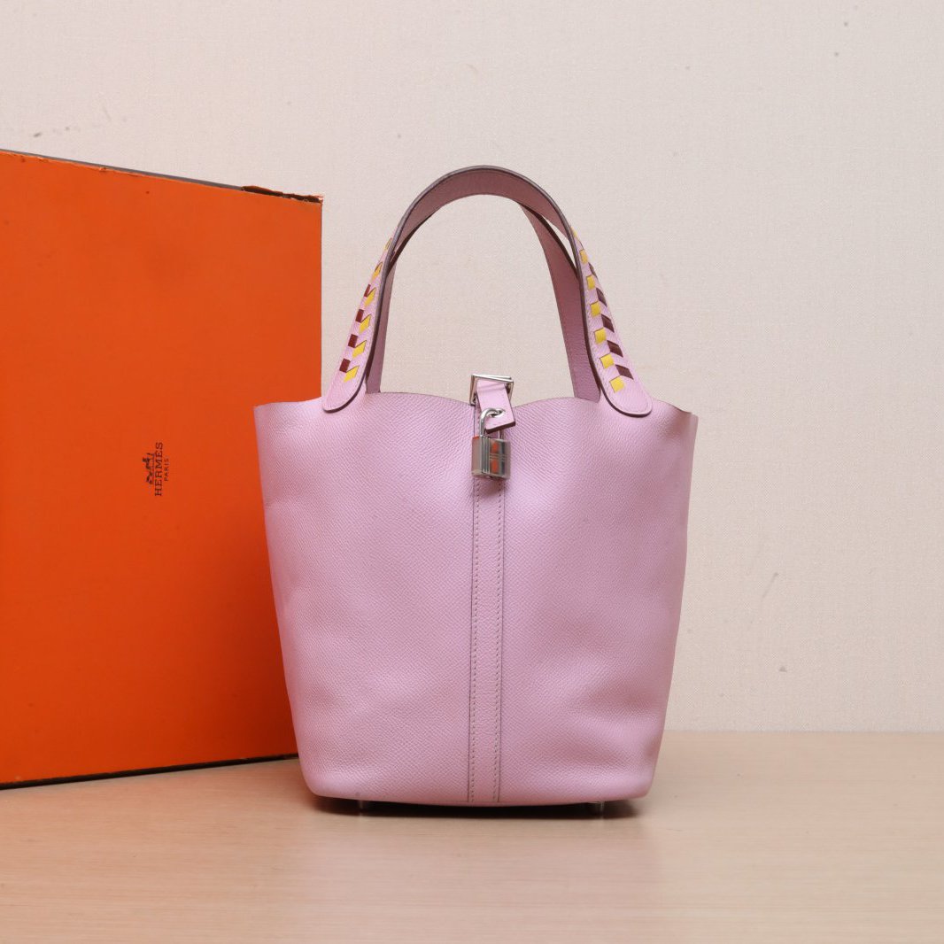 95新 Hermes/爱马仕 【娇】22 菜篮子手提包 Ep皮 D刻 P225682946