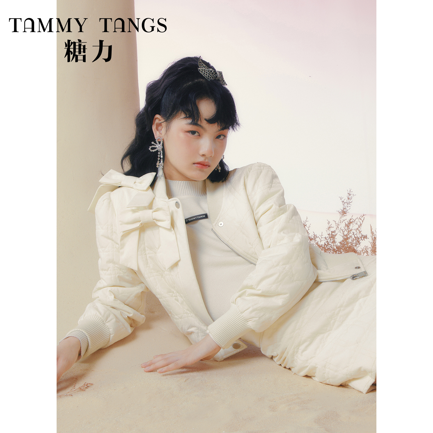 【直播专属】糖力冬季时尚套装 棒球领短外套+半身短裙两件套装女