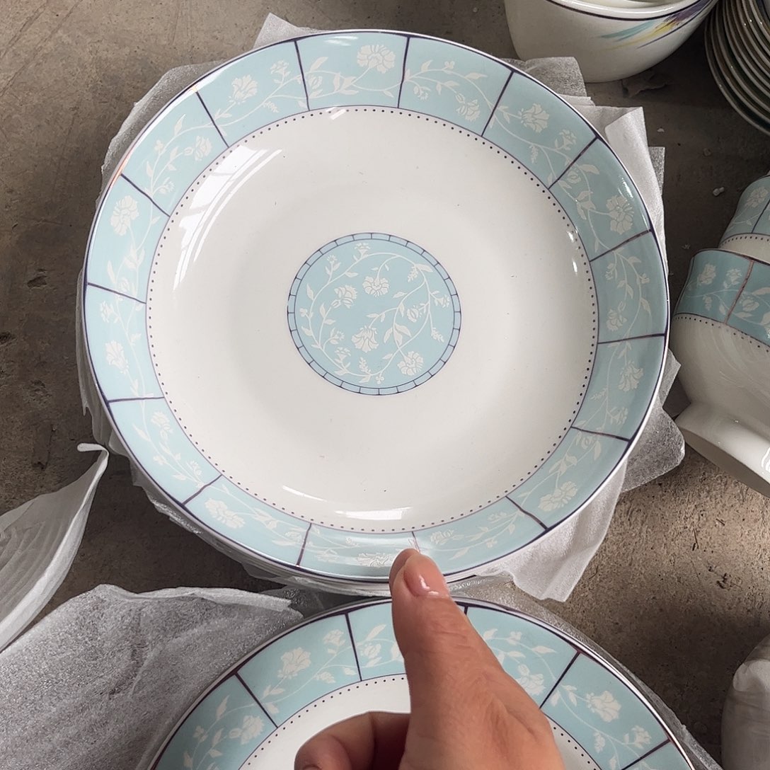 瓷片小时代八寸深盘六个微瑕