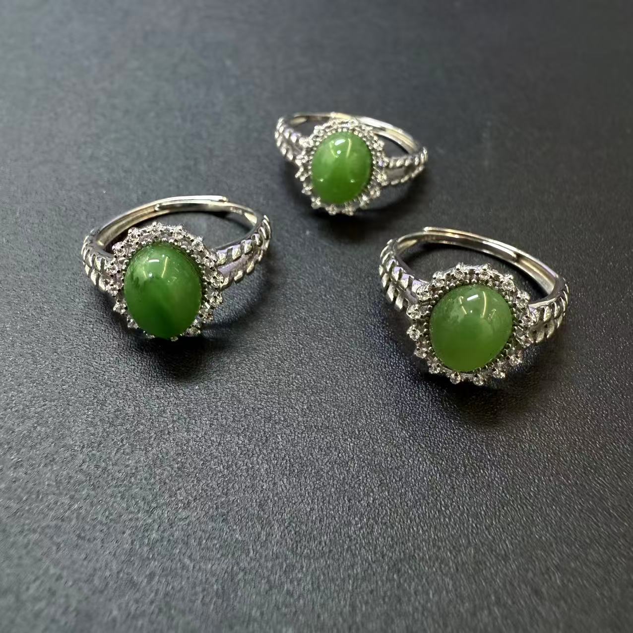 925碧玉蛋面戒指*（多样性单个发货）