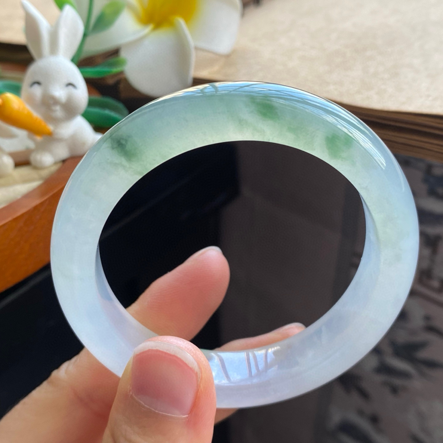 2.7批355号手镯53.4-12.4-8.5冰飘花！冰肌藏玉骨、飘花凝清辉！