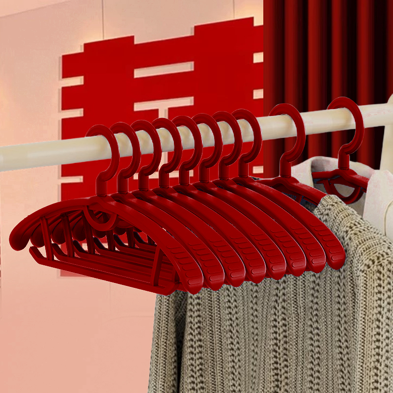 结婚红色衣橱衣帽间防滑无痕家用衣架衣架子晾晒衣挂衣撑子