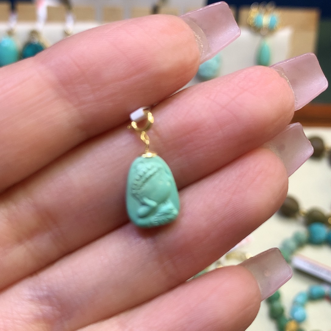 绿松石18K金镶嵌滴流