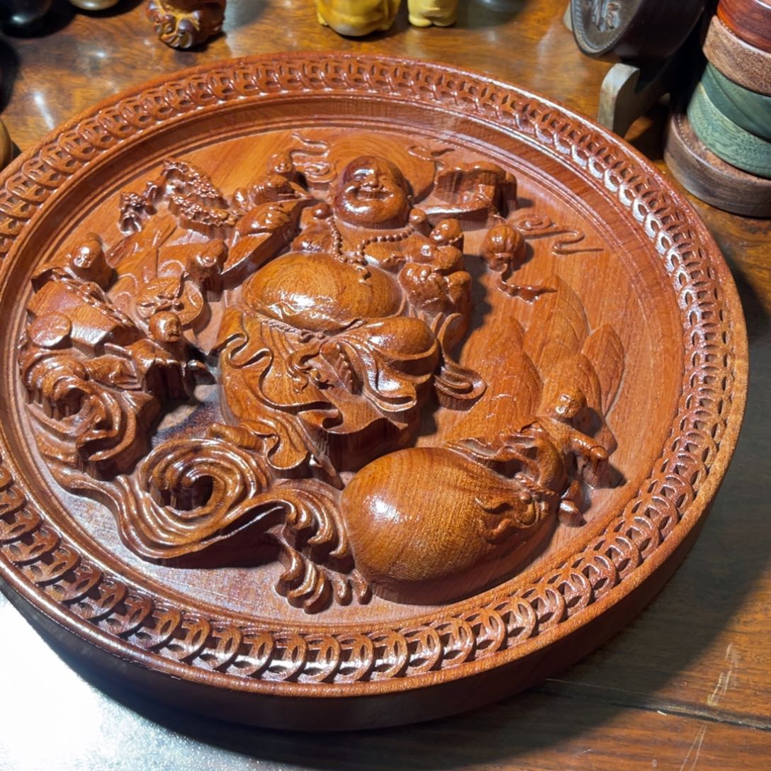 寿***品巴西花梨木的五子摆件