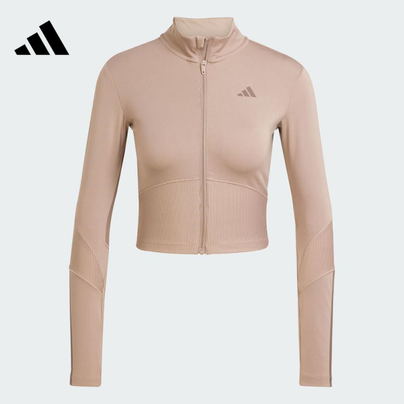 adidas阿迪达斯【双旦礼】女款HYG RIB TRACK J针织外套JY2093