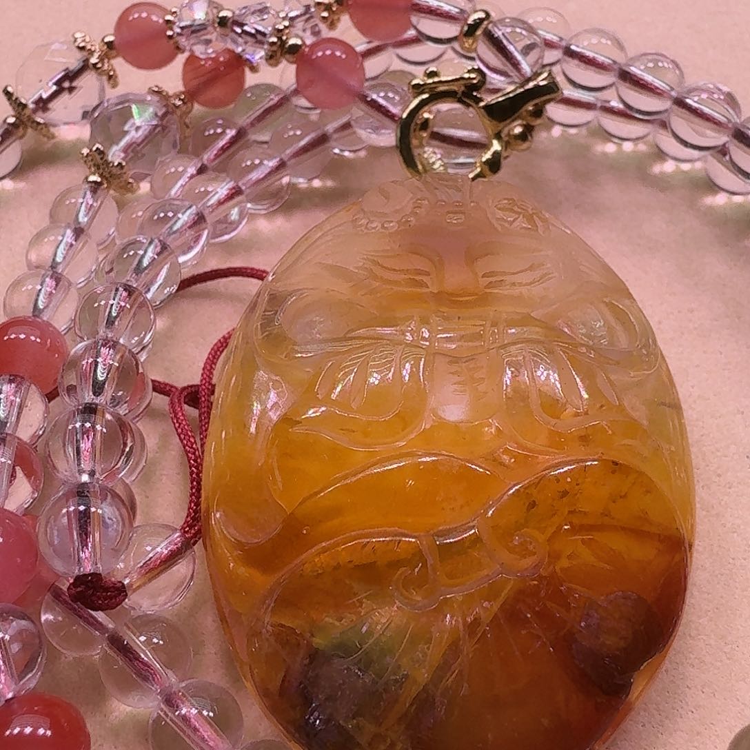 水晶颈饰未镶嵌天然水晶狐狐吊坠