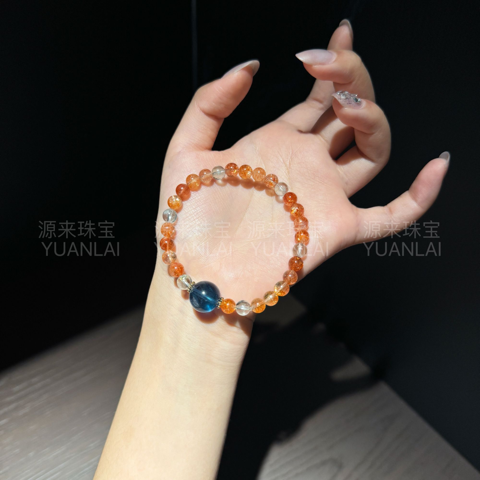 YYZ84*敦煌遗梦*金太阳蓝绿萤石手串