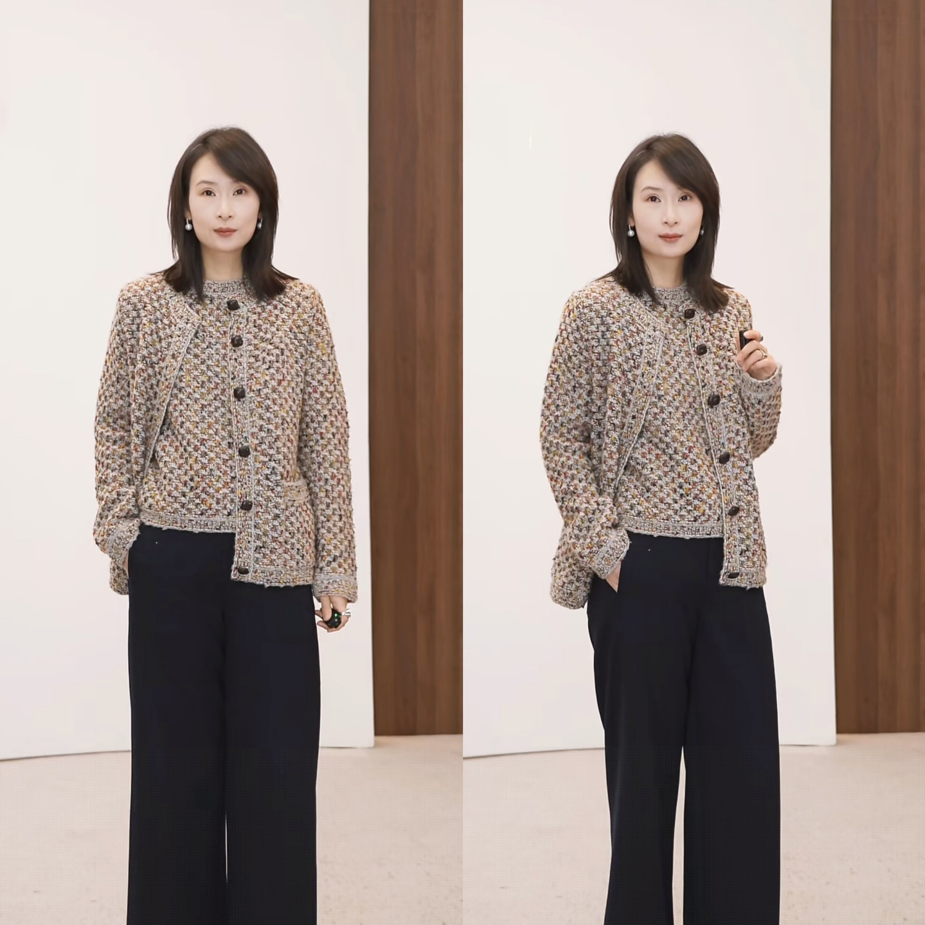 MANGE缦阁 绵羊毛混纺 复古编织感小香风 空气层锁暖外套 3440