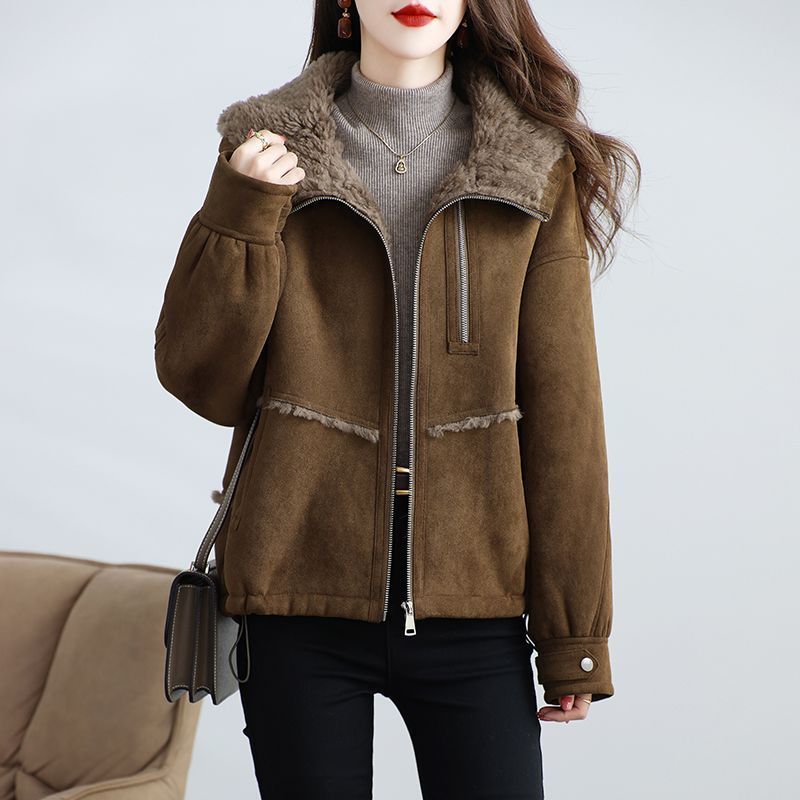 短款2025年冬季新款保暖连帽女拉链短外套宽松女装时尚休闲加厚